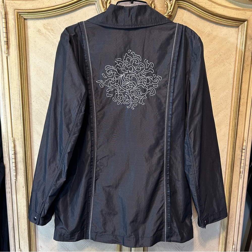 Chico’s Tribal Embroidered Stitched Lightweight Front Snap Jacket New NWOT